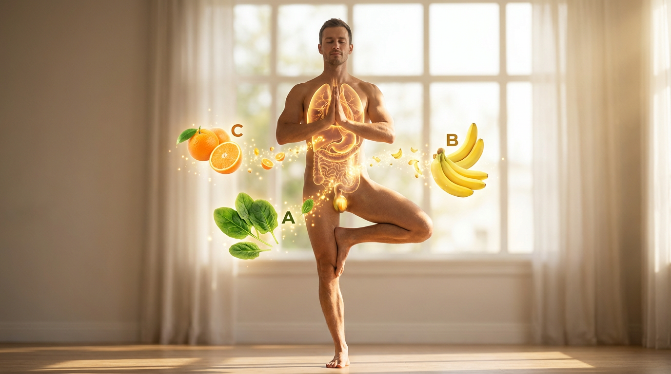 Иллюстрация роли витаминов в гармонии организма