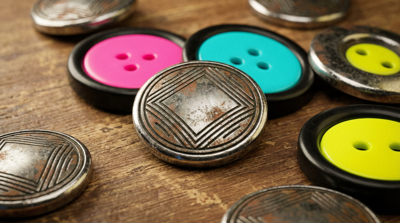 Аутентичные пуговицы в стиле 80-х из металла и пластика