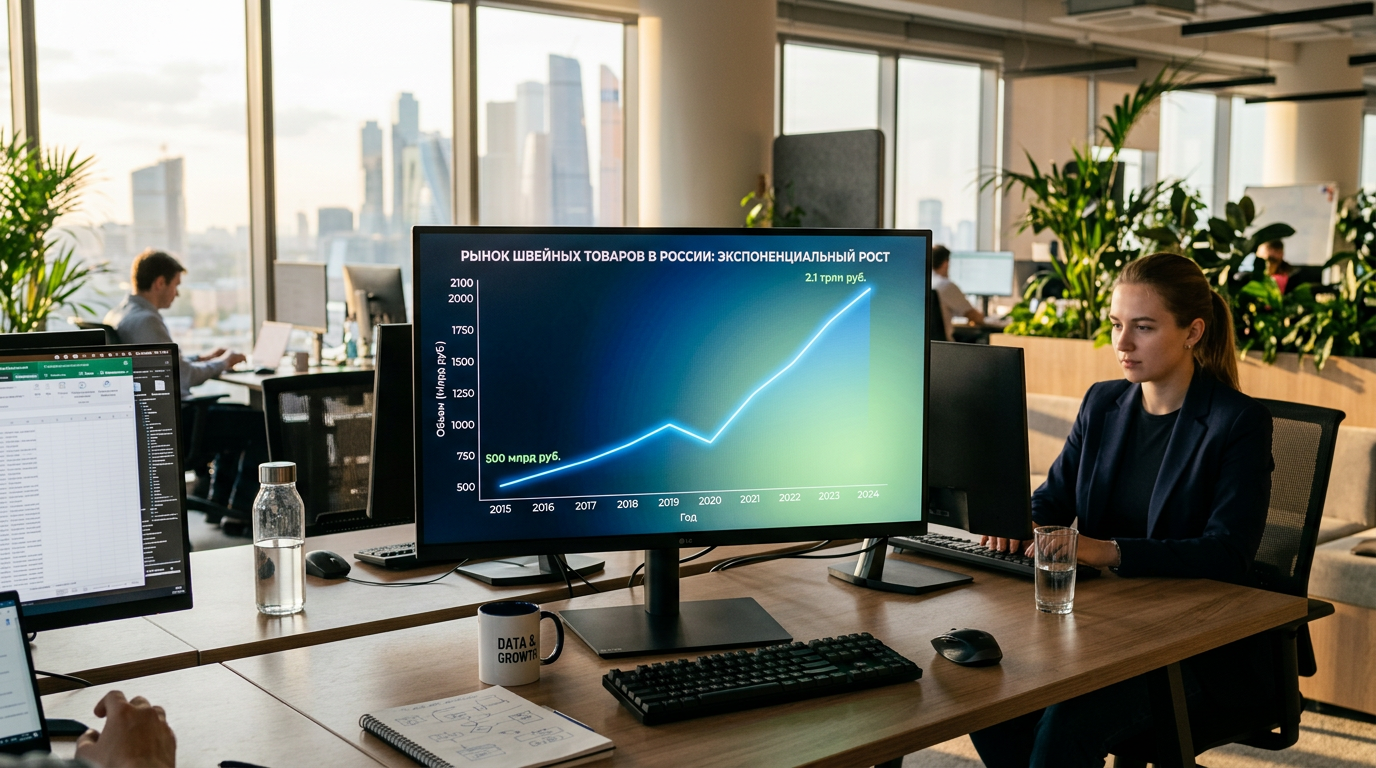 График роста рынка швейных товаров в России