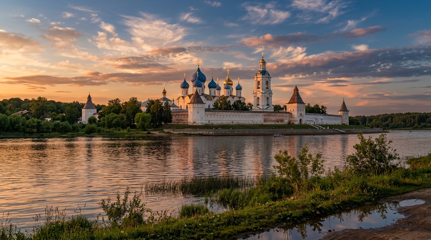 Спасо-Преображенский монастырь в Ярославле с видом с Волги