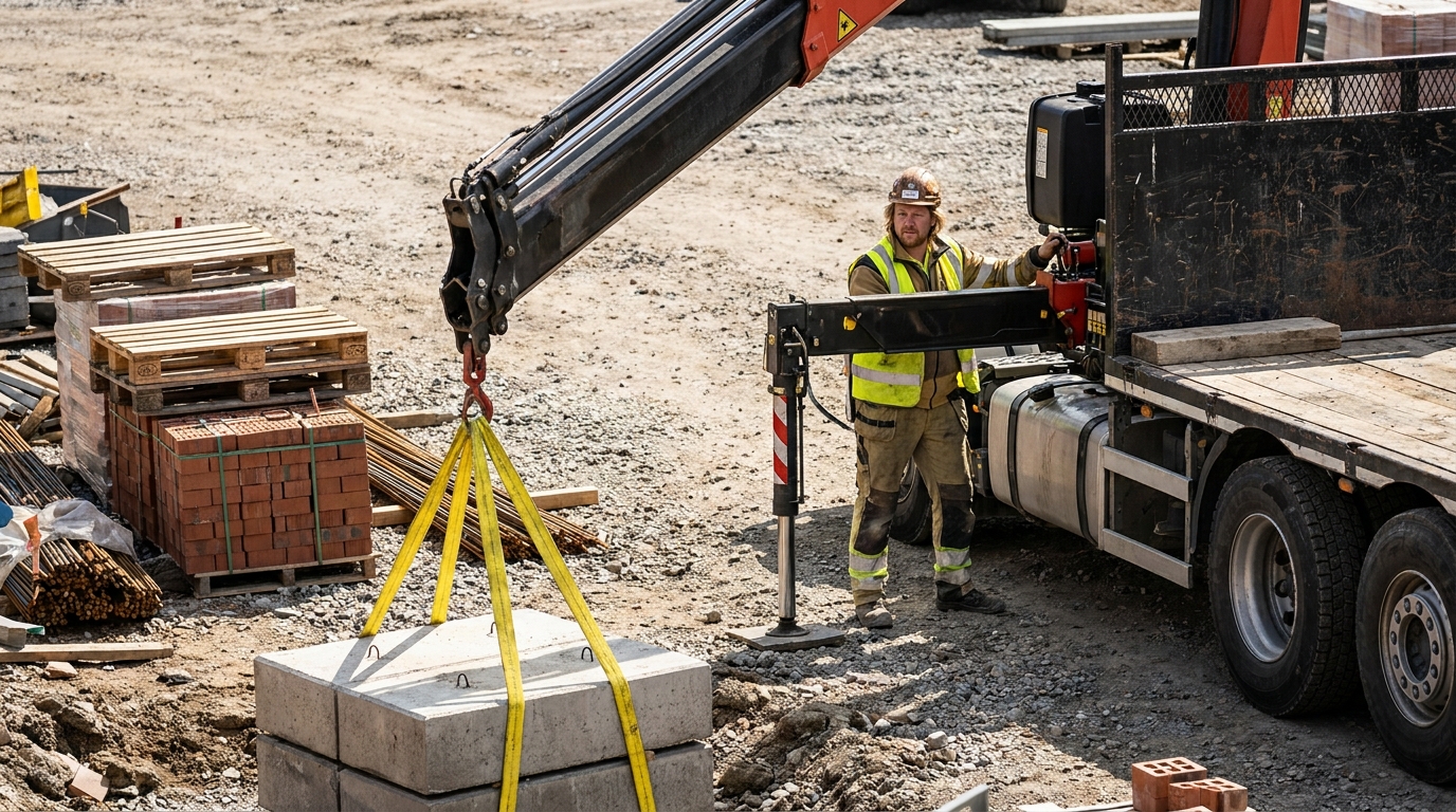 бортовые КАМАЗ 65117 с краном-манипулятором, male professional at work, construction_site